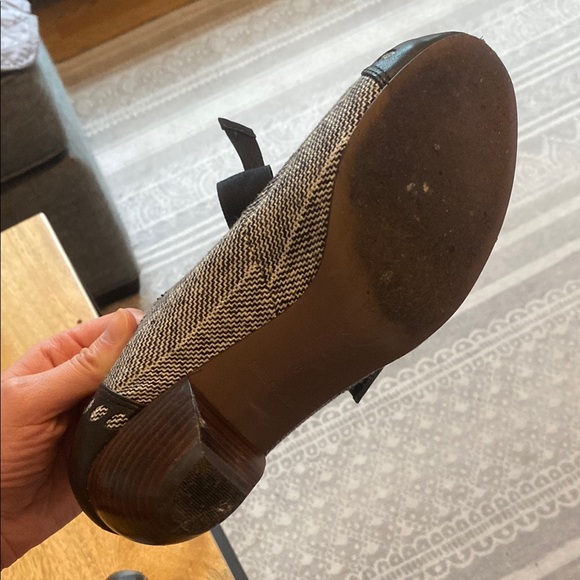 Anthropologie All Black Tweed Bow Heels - Picture 5 of 5